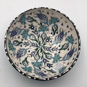 Nakkas Cini Turkish Ceramic Hand Painted Serving Bowl